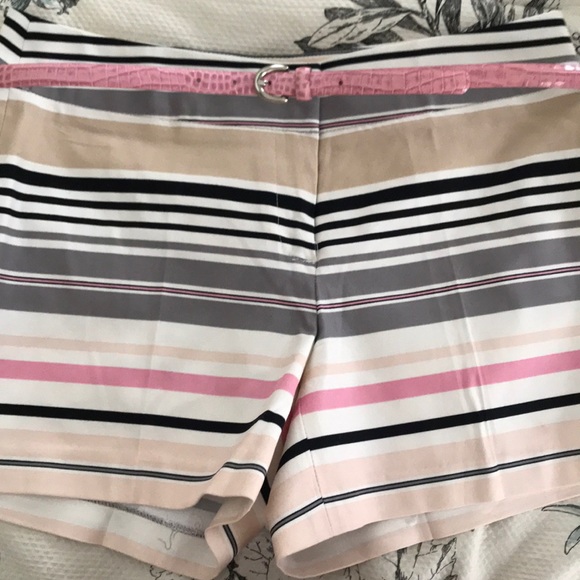 Cynthia Rowley Pants - Cynthia Rowley striped shorts with leather Belt